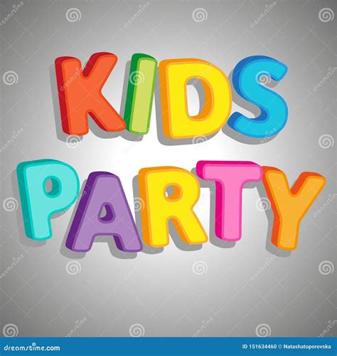 Vector Poster Bright Letters Funny Kids Party Stock Vector