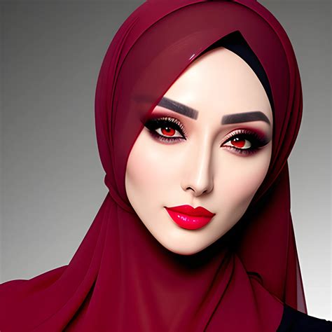 K Best Quality Hijab Girl Skinny Figure Heavy Makeup Sha