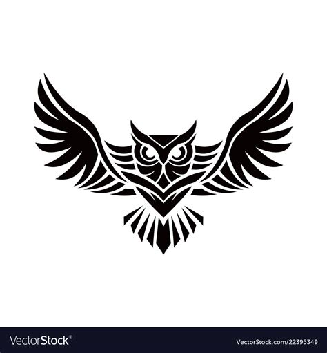 Owl Logo Emblem Design On W Royalty Free Vector Image