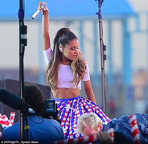 Ariana Grande Lifts Up Her Skirt During Independence Day Concert Taping