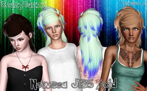 Newsea`s J185 Acid Hairstyle Retextured By Chazy Bazzy Sims 3 Hairs
