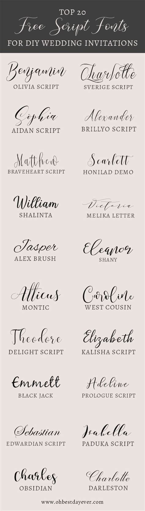 20 Fancy Free Script Fonts For Diy Wedding Invitations Oh Best Day