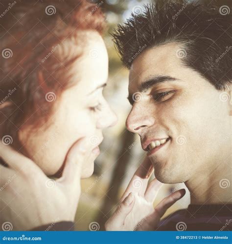 Love And Affection Between A Young Couple Stock Image Image Of