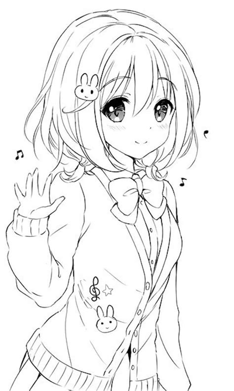 Cute Anime Girl Drawing Trace