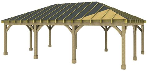 Les kenny april 30, 2021 9. 3 Bay Carport with Low Pitch Hipped Roof in 2020 | Timber ...