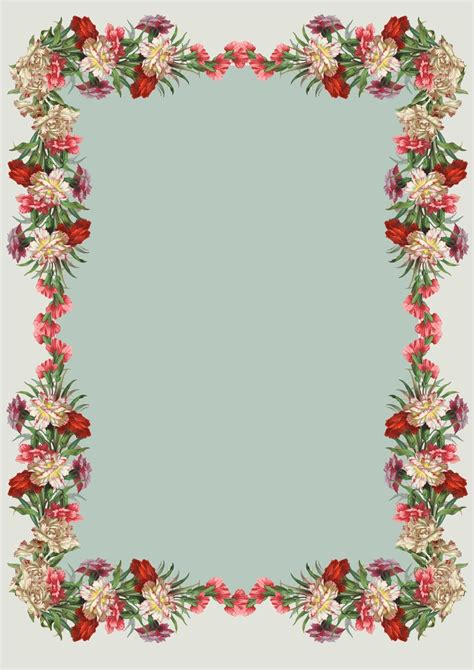 Free printable borders requires no downloads or templates. Free printable vintage flower stationery - ausdruckbares ...