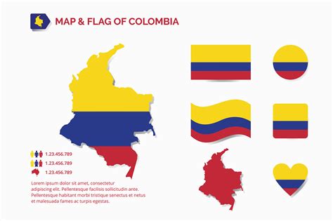 Flag Map Of Colombia Free Vector Maps Colombia Map Map Vector Flag