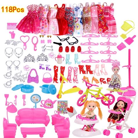 118pcs Barbie Doll Clothes Set Shopee Malaysia