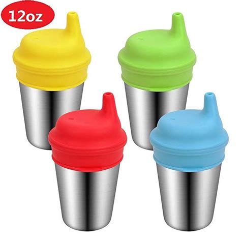 Stainless Steel Toddler Sippy Cups 12oz Spill Proof Kids