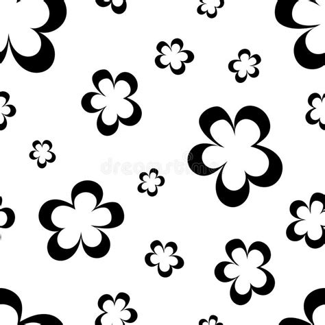 Seamless Pattern Of Black Flowers Abstract Texture Vector Floral