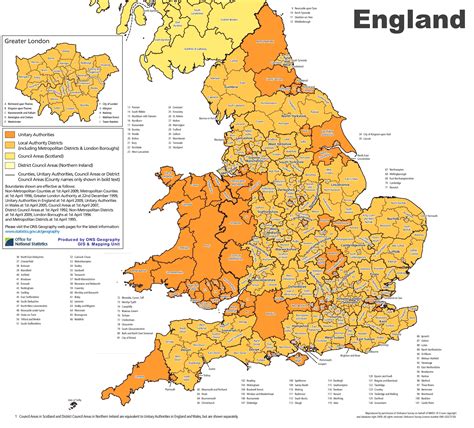 Administrative Divisions Map Of England Ontheworldmap Com