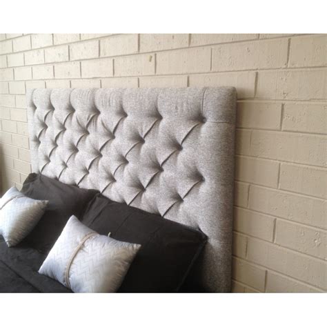 King size Upholstered High rise Bed Head grey - Plumindustries