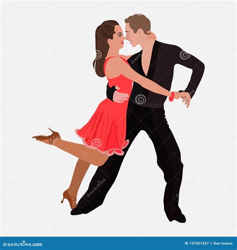 Ballroom Couple Dance Cartoon Vector 18718237