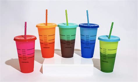 Starbucks Color Changing Reusable Cold Cups 24 Oz Summer 2020 5 Pack