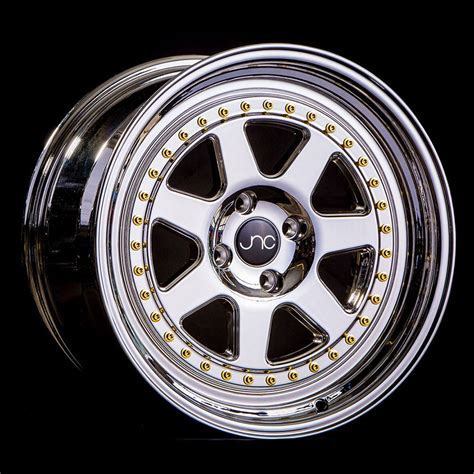 For 16x8 Inch 1 Single Wheel Only Jnc Wheels 16 Jnc048 Platinum With Gold Rivet Rim 4x100