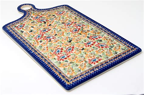 Seamless polish folk art floral pattern. Extra Large Cutting Board in Unikat Polish Pottery Floral ...