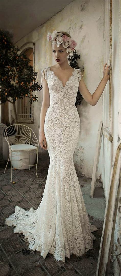 Gorgeous Mermaid Lace Vintage Wedding Dresses Vintage Inspired