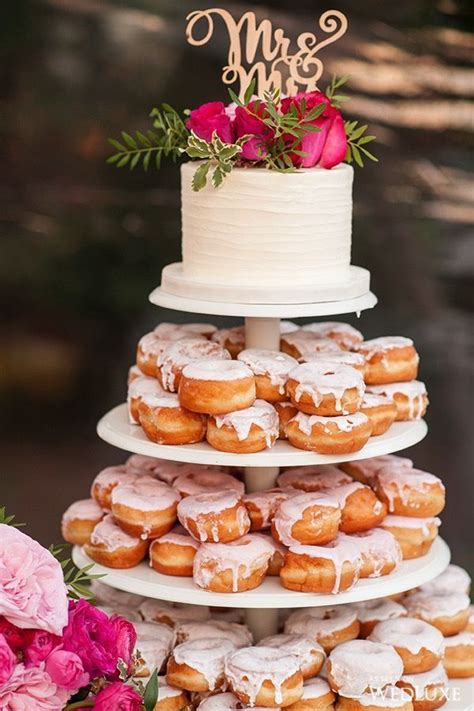 Trend Alert Pink And Green For 2018 ~ Wedluxe Media Wedding Donuts Donut Wedding Cake
