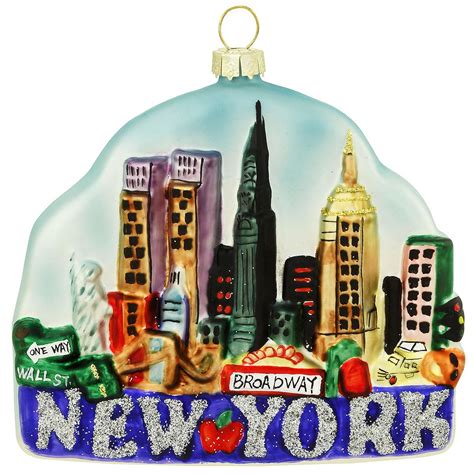 New York City Skyline 4 Inch Glass Ornament