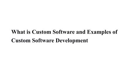 Ppt What Is Custom Software And Examples Of Custom Software