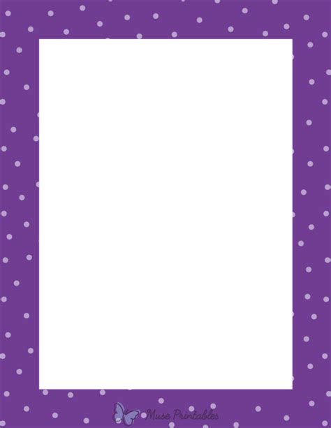 Printable Violet Random Mini Polka Dot Page Border