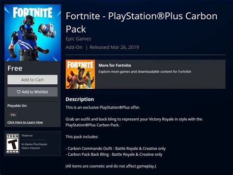 Free Fortnite Playstation Plus Carbon Commando Skin Pack Now Available
