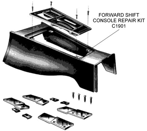 Forward Shift Console Repair Kit Diagram View Chicago Corvette Supply