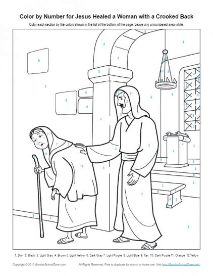 Bible Coloring Pages For Kids Jesus Healed A Woman