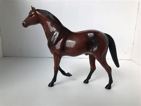 Vintage Plastic Brown Horse Toy 6 Collectible Etsy