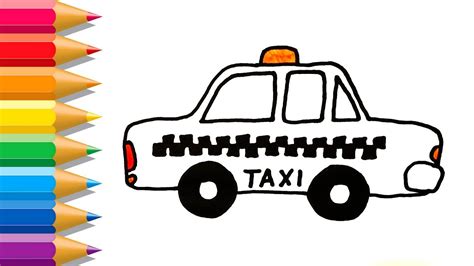 Download car taxi images and photos. How to Draw Taxi for Kids | Taxi Coloring Pages | Learn ...