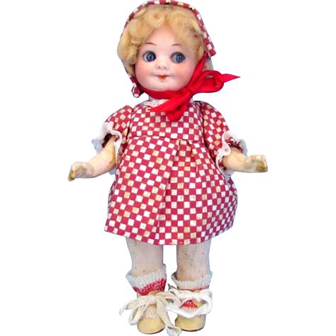 am 323 googly girl doll in red checked dress beautiful dolls antique dolls girl dolls