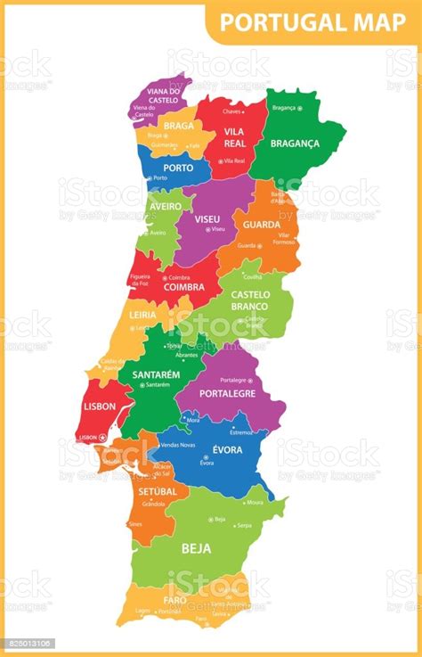The Detailed Map Of The Portugal With Regions Or States ...