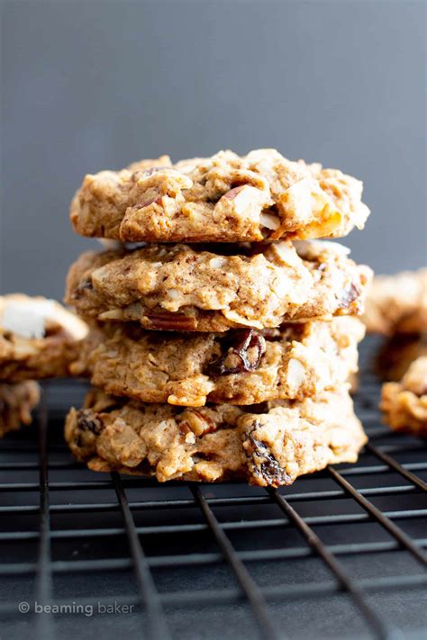 I'm a recipe developer, food. Healthy Coconut Oatmeal Breakfast Cookies (Vegan, Gluten-Free) - Easy Homemade Recipe! - Beaming ...