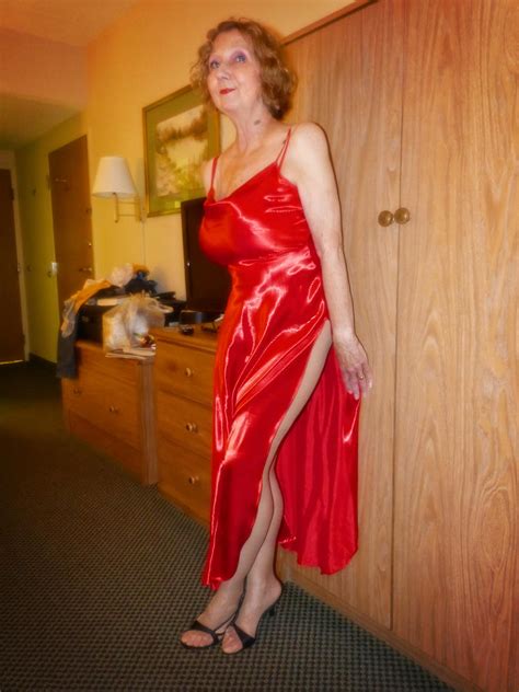 Standing In Red Shiny Gown By Mollyfootman On Deviantart