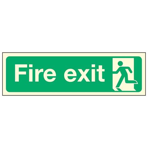 Fire Exit Running Man Left Photoluminescent Linden Signs And Print