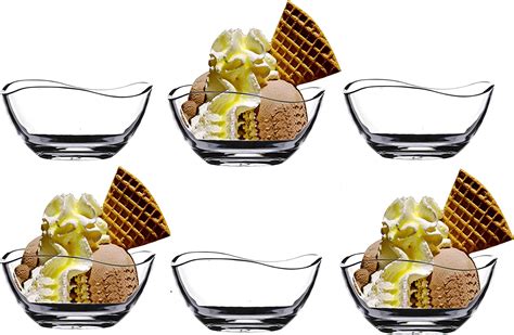 lav glass ice cream bowls set of 6 glass dessert sundae bowls clear glass ice cream serving