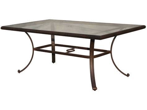 Darlee Outdoor Living Glass Top Cast Aluminum Antique Bronze 72 X 42 Rectangular Dining Table