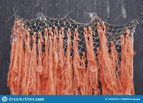 A Closeup Of Old Fishing Nets And Ropes Used As Decoration Stock Image