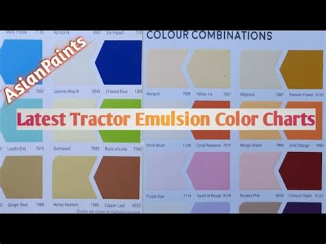Latest Asianpaints Charts Tractor Paint Charts Color Charts Making