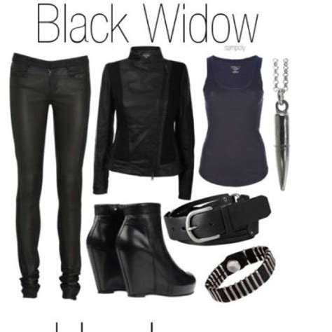 Black Widow Fit Needs A Red Scarf Or Big Red Earrings Marvel Fashion