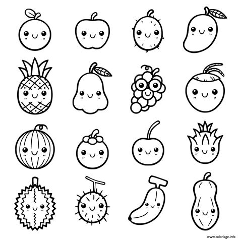 ▶meilleure photo pour votre projet! Coloriage Fruits Cute Mignon dessin
