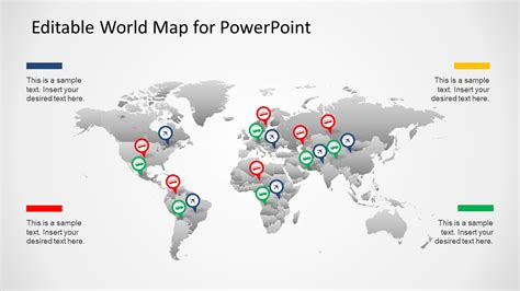 Editable Worldmap For Powerpoint Slidemodel 34c