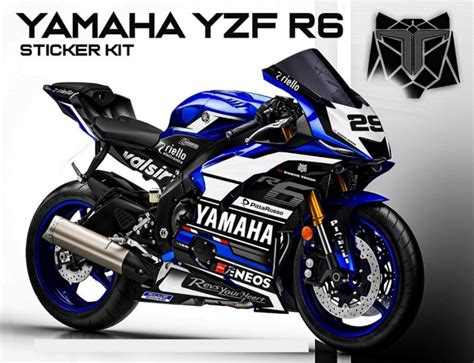 Decal Sticker Kit Racing V4 Blue For Yamaha Yzf R6 2017 Present