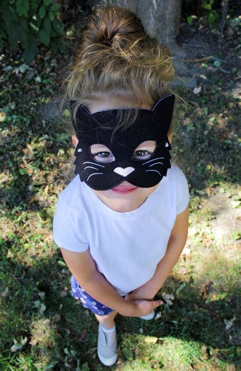 Kids Cat Mask Black Cat Costume Felt Mask Kids Face Mask Animal