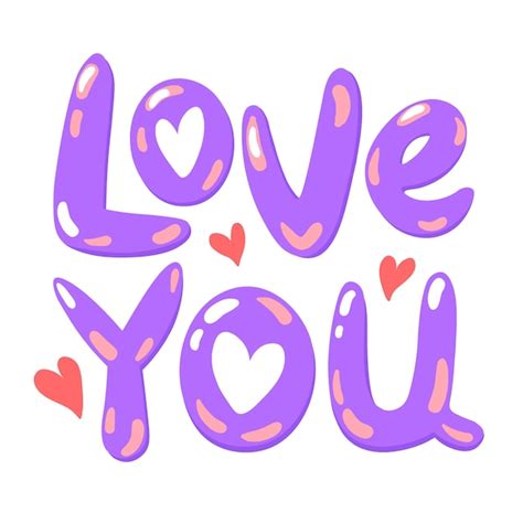 Premium Vector Cute Decorative Lettering Love You Decorative Romantic