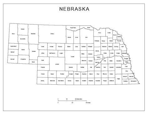 Nebraska Labeled Map