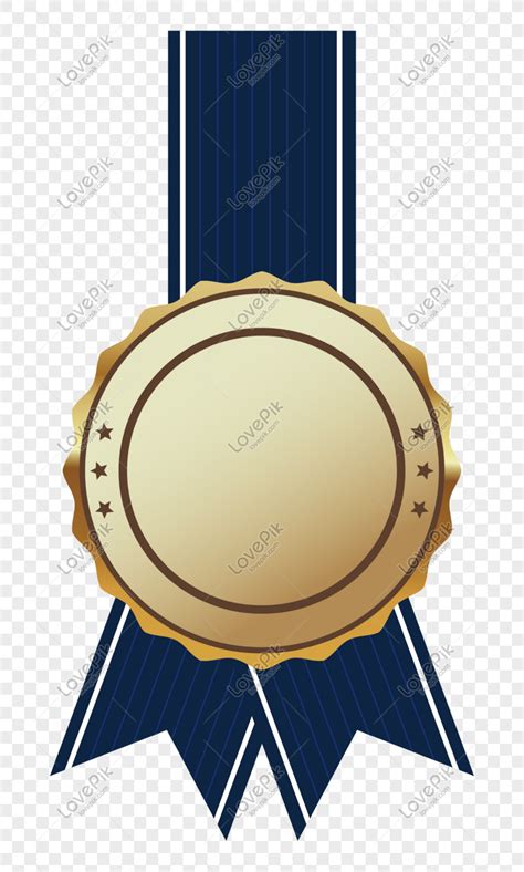 Certificado Con Vector En Blanco Cinta Azul A Rayas Medalla Meda Png