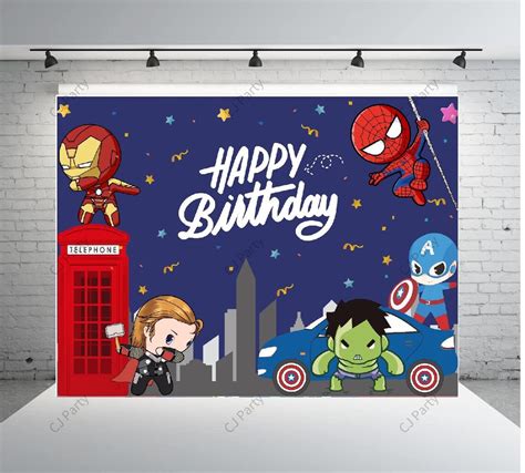 Avengers Birthday Backdrop Avengers Birthday Decorations For Etsy Uk