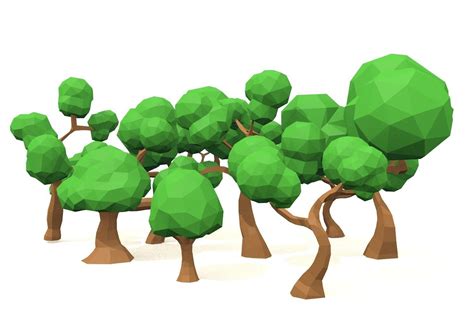Indie Lowpoly Tree Pack Free Vr Ar Low Poly 3d Model Cgtrader