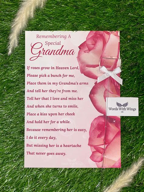 Remembering A Special Grandma Grave Card Grandma Funeral Tribute